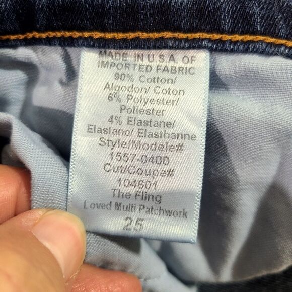 Women's Current Elliot The Fling Boyfriend Jeans Patchwork Like New Size 25 - Picture 5 of 12